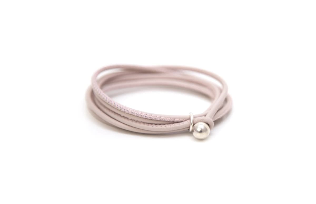 Lederarmband dünn "Puder"